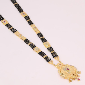 มนต์ทอง, เครื่องประดับแบบดั้งเดิม, จี้ mangalsutra สำหรับผู้หญิง, เครื่องประดับฤดูแต่งงาน, chapado En Oro laminado - Product Image 2
