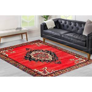 Printed <b>Rug</b>: Modern <b>Boho</b> Step <b>Rug</b>, Brown Medallion Design, Machine Washable,Goblen <b>Rug</b> - Product Image 1