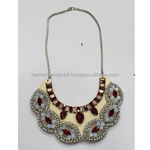 Fashion Jewelry Handmade <b>Resin</b> Beaded Necklace for Women Artistic Style Unisex Beaded Necklace for Partywear - Product Image 6