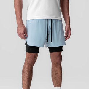 Quick Dry 2 In 1 Fitness <b>Shorts</b> For <b>Men</b> <b>With</b> Stretch Fabric And <b>Zipper</b> Storage - Product Image 2