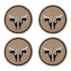 จานรองแก้วผ้าลินินทรงกลมแบบคลาสสิกพร้อมลูกปัดปักที่สง่างามจานรองแก้วปักลายทรงกลมการผสมผสานสีที่สวยงาม - Product Image 4