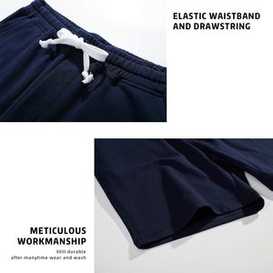 Short de sport décontracté en coton de 8 pouces avec logo brodé personnalisé OEM pour hommes Short d'hiver anti-rides de 8 pouces Expédition DDP - Product Image 3