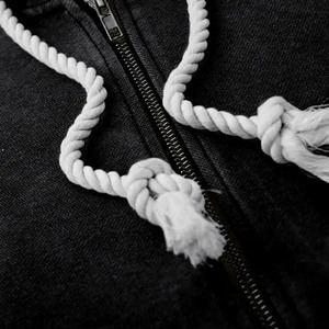 Manufacturer Custom Vintage Distressed Embroidery Patch Men Zip Up Hoodie <b>Removable</b> Sleeve Hoodie New Style Zipper Hoodie - Product Image 4