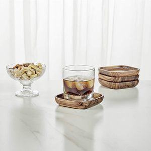 Wooden <b>Coasters</b> for <b>Drinks</b> - Natural Acacia Wood <b>Drink</b> <b>Coaster</b> Set for Drinking Glasses, Tabletop Protection for Any Table - Product Image 5