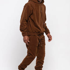 Ensemble de survêtement streetwear OEM de qualité supérieure, coupe ample, respirant, couleur unie, 100% coton, vêtements d'hiver - Product Image 4