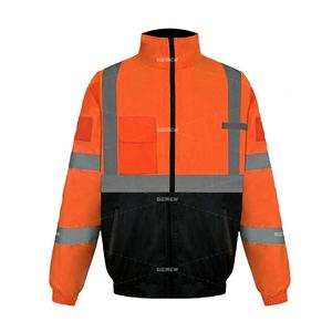 Chaqueta reflectante de seguridad de protección nivel D de algodón y poliéster de alta visibilidad impermeable para ropa de trabajo de construcción hombres mujeres - Product Image 1