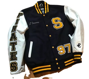 OEM ODM personalizado para hombre Varsity chaqueta con mangas de cuero College Baseball Letterman chaquetas fabricante de fábrica - Product Image 5