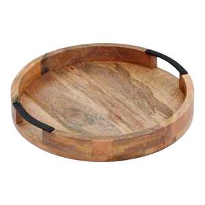 Bandeja de Servir de Madera de Acacia Hecha a Mano al por Mayor, con Asas y Diseño Floral, Decoración Artística para Desayuno, Mesa de Café, Fiesta, Boda, Cumpleaños - Product Image 1
