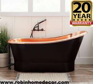 Un exportateur indien propose une baignoire autoportante en cuivre massif de style vintage de haute qualité, excellent bain à remous en cuivre antique - Product Image 2