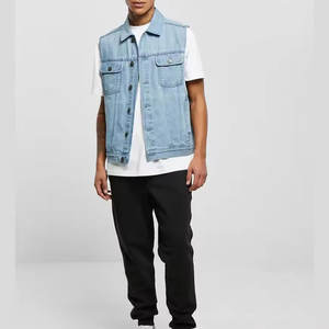 Chaleco Vaquero Informal de Invierno de Alta Calidad para Hombre, Ropa Exterior Transpirable 100% Algodón, Chaleco Vaquero Personalizable con Logotipo para Hombre - Product Image 3