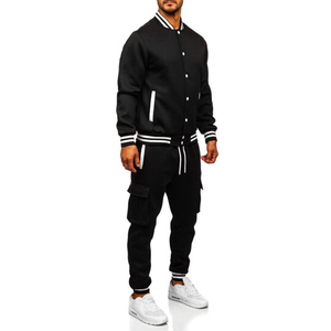 El chándal sólido para hombre está compuesto por 1 traje, camisa informal, chándal para caminar de EVERGLOW - Product Image 6