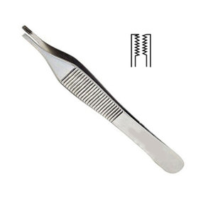 Etiqueta OEM Adson Brown Forceps Instrumentos quirúrgicos manuales para el manejo de tejidos delicados Agarre Estándar DE SEGURIDAD MOL al por mayor - Product Image 3
