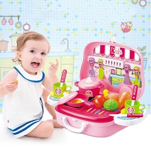 Wholesale Portable Plastic Children's Pretend Play <b>Kitchen</b> Suitcase <b>Set</b> Accessories Multifunctional Educational <b>Toy</b> for 5-7 - Product Image 5