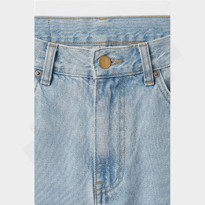 Pantalons en jean vintage pour hommes en gros 2025, de haute qualité, coupe droite, ample, bouton, lavable, uni - Product Image 4