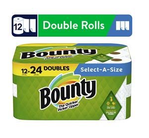 Bounty Select-A-Size Toallas 6 rollos de papel blanco dobles Papel higiénico hecho de pulpa de madera virgen Pulpa de Bambú - Product Image 4