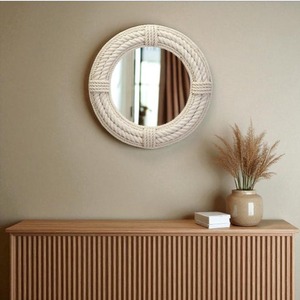 Miroirs Français Personnalisés en Verre Faits Main Écologiques et Modernes pour Décoration Murale Ronde de Mariage – Vente en Gros Direct Usine - Product Image 1