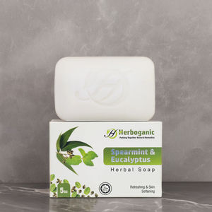 Jabón Sólido Orgánico de Hierbabuena y Eucalipto Herboganic - Hecho a Mano para Todo Tipo de Piel, Antibacterial y de Limpieza Profunda - Product Image 2
