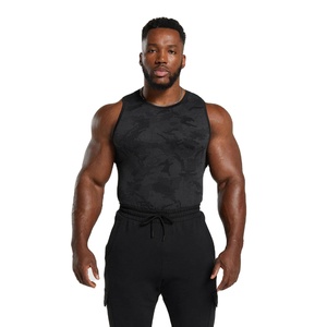 Men's Casual Cotton Spandex <b>Polyester</b> Knitted Gym Tank Top with Custom Logo Muscle Motif Quick-Drying Breathable Fabric - Product Image 1