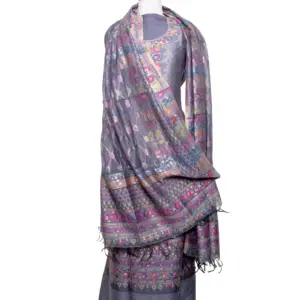 Dệt Lụa Hoa Mẫu Ấn Độ Phụ Nữ Phù Hợp Với Dupatta Set Lụa Với Zari Kani Phụ Nữ 3 Mảnh Phù Hợp Với Với Kurta Khăn Choàng Và Quần - Product Image 1