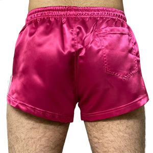 Short décontracté en satin pour hommes respirant Nylon Workout Fitness Athletic Sports Shorts Cordon de serrage Taille Motif solide Polyester Made - Product Image 2