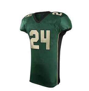 Custom White American Football Jersey and Pink <b>Padded</b> Pants Set Tackle Twill Number V Neck Team Uniform - Product Image 6
