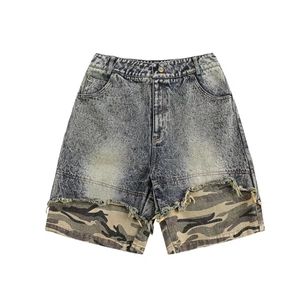 Été Unisexe Hip Hop Ripped Hole Denim Shorts Black Punk Wash Baggy Work Shorts Vintage Raw Edge Casual Denim Jorts - Product Image 2