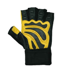 Recién llegado, logotipo personalizado Unisex deportivos con guantes de cuero, guantes de levantamiento de pesas para entrenamiento físico de alta resistencia para uso en gimnasio con empuñaduras - Product Image 5