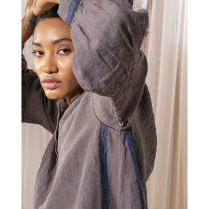 Chemisier ample en lin BARUNI pour femme, col à volants, 100 % popeline tricotée, tailles XS-XXL, idéal automne et printemps - Product Image 2
