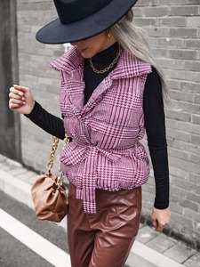 เสื้อแจ็กเก็ตแขนกุดสำหรับผู้หญิง, เสื้อแจ็คเก็ตแขนกุดบุคอตตอนสำหรับฤดูหนาว - Product Image 5