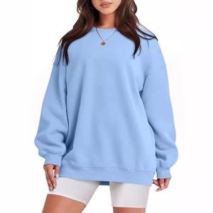 Alta calidad invierno impreso lentejuelas insignia frente de gran tamaño transpirable de talla grande sudaderas con capucha de las mujeres - Product Image 4