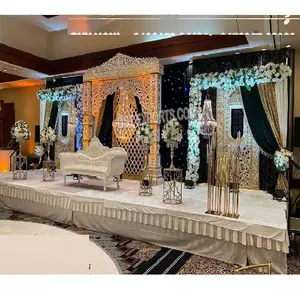 발리우드 결혼식을위한 퓨전 리셉션 무대 캐나다 결혼식 Rajmahal 리셉션 무대 무슬림 Walima 리셉션 무대