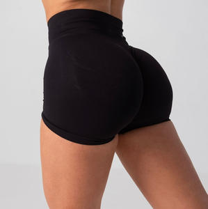 Wholesale Custom Logo Seamless Women's Sports Fitness Shorts Scrunch Butt Tummy Control Solid <b>Skin</b> Yoga Leggings - Product Image 5