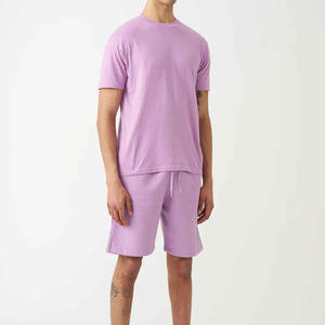 Ensemble de 2 pièces 100% coton pour hommes personnalisés Trier les manches et les chemises décontractées Shorts tenues d'été pour hommes - Product Image 2