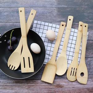 Herramientas de cocina de bambú sostenibles más vendidas, juego de Espátulas de cocina ecológicas, juegos de utensilios naturales - Product Image 1