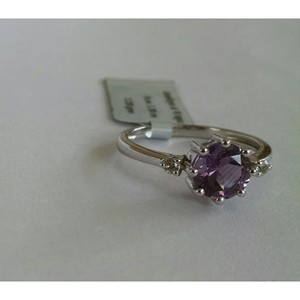 Shah Gems Women's Natural Amethyst <b>Solitaire</b> <b>Ring</b> 925 Sterling <b>Silver</b> Gemstone <b>Ring</b> with Claw Inlay for Engagement - Product Image 1