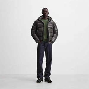 Chaqueta acolchada brillante con capucha para hombre, chaqueta impermeable de invierno para hombre, ligera y cálida, perfecta para exteriores, chaqueta acolchada - Product Image 3