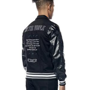 แจ็กเก็ตเบสบอลผ้าซาตินสำหรับผู้ชายเสื้อกีฬาแบบลำลองดีไซน์ใหม่ - Product Image 5