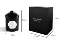 CAMET Vente en gros de bougies parfumées en céramique noire de luxe, ensemble cadeau, pot à bougie créatif en relief avec emballage personnalisé