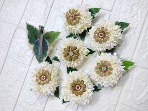 Pinces à cheveux Jasmine Gajra avec fleur Kundan en métal accessoire de cheveux indien du sud porte-chignon tresse Mogra bijoux Seemantham faveurs - Product Image 3