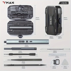 Vman công cụ peaktop 156 trong 1 chính xác Screwdriver Set Máy Tính Screwdriver kit, máy tính xách tay công cụ sửa chữa Kit - Product Image 4