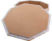 Boîte de rangement à trois niveaux en nacre et pierre, fabriquée à la main, avec finition haut de gamme pour un usage quotidien et une décoration intérieure moderne et luxueuse