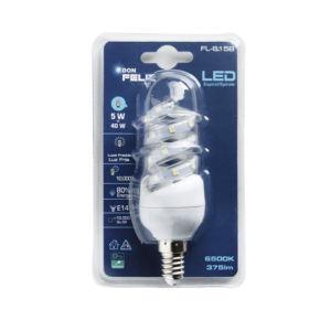 Ampoule en forme de maïs spiralée, culot fin E14, lumière blanche/jaune 6500K, 5W/7W, Don Feliz - Product Image 2