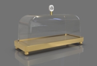 Plateau de service en verre avec cloche en aluminium, couvercle en verre, écologique, style traditionnel de luxe, 100% matières premières naturelles, personnalisable