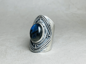 ขายส่งโดยตรง925เงินสเตอร์ลิงเครื่องประดับทำด้วยมือรูปไข่หินลาบราดอไรต์ธรรมชาติเครื่องประดับผู้หญิง - Product Image 2