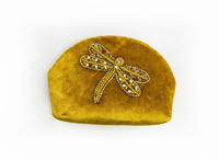 Pochette de rangement mini en velours brodé main personnalisée en forme de D, multifonctionnelle, avec fermeture éclair, pour maquillage, monnaie, bijoux et voyage