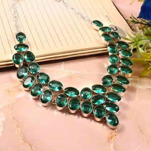 Ensemble de collier en argent tibétain de haute qualité avec perles, chaîne à maillons, symbole religieux chrétien pour femmes - Product Image 1