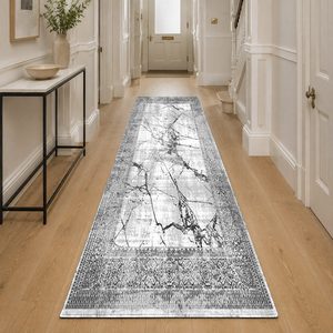 <b>RUGS</b> DEPOT LXDP-1013 Wholesale Grey Silver Traditional Oriental Digital Printed Machine Washable Chenille Area <b>Rug</b> <b>Non</b> <b>Slip</b> - Product Image 5
