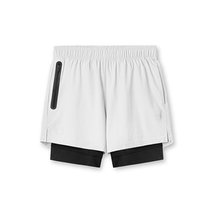 Shorts de sport pour hommes respirants à séchage rapide en toile tricotée unie à taille mi-haute pour l'entraînement et la gym, service OEM - Product Image 3