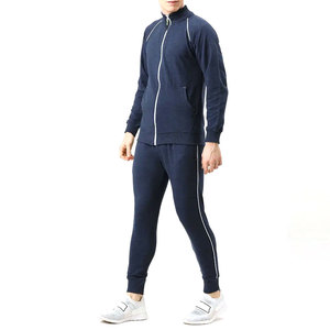 Winter Men's Two-Piece Cotton Polyester Tracksuit Set Custom Gym Sportswear Heavyweight Breathable DTF DTG Sublimation - Product Image 1