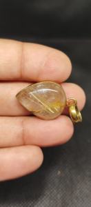 จี้ทองเหลืองประดับควอตซ์รูไทล์สีทองธรรมชาติ เครื่องประดับควอตซ์รูไทล์สีน้ำเงิน - Product Image 3